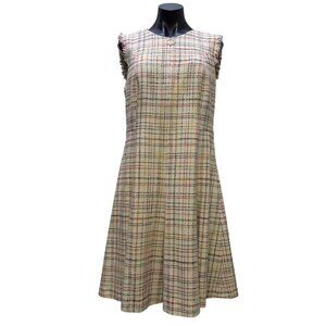Akris Punto Tweed Dress Ivory Multi Size 10